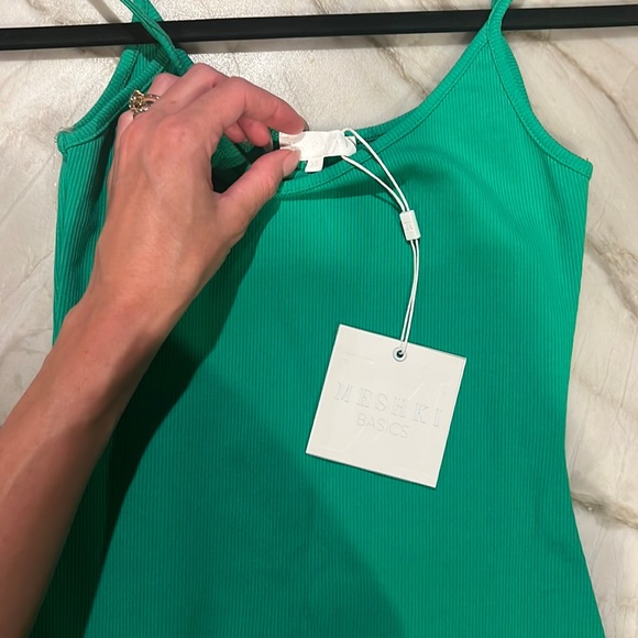 MESHKI Cami Midi Dress | Alexis | Ribbed Green Cami - Picture 7 of 7